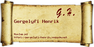 Gergelyfi Henrik névjegykártya